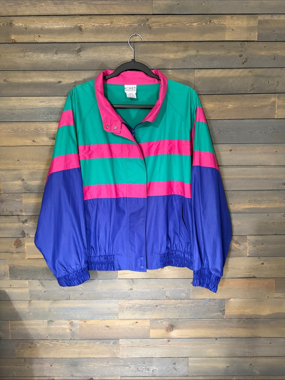 Vintage Koret Francisca Colorblock Windbreaker Jacket Sz XL